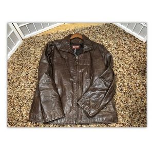 Wilson Leather,men,jacket,leather, brown, sizeXL.: